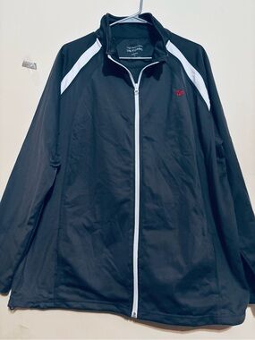 Unisex Black Windbreaker Jacket with White Accents